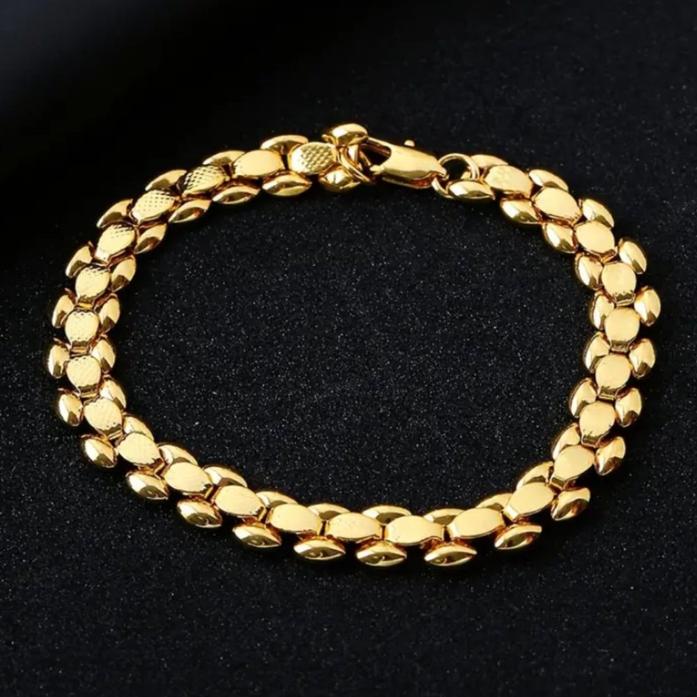8" Womens 14K Gold Chain Link Style Bracelet New 14 K Silver Jewelry 8 inch Size